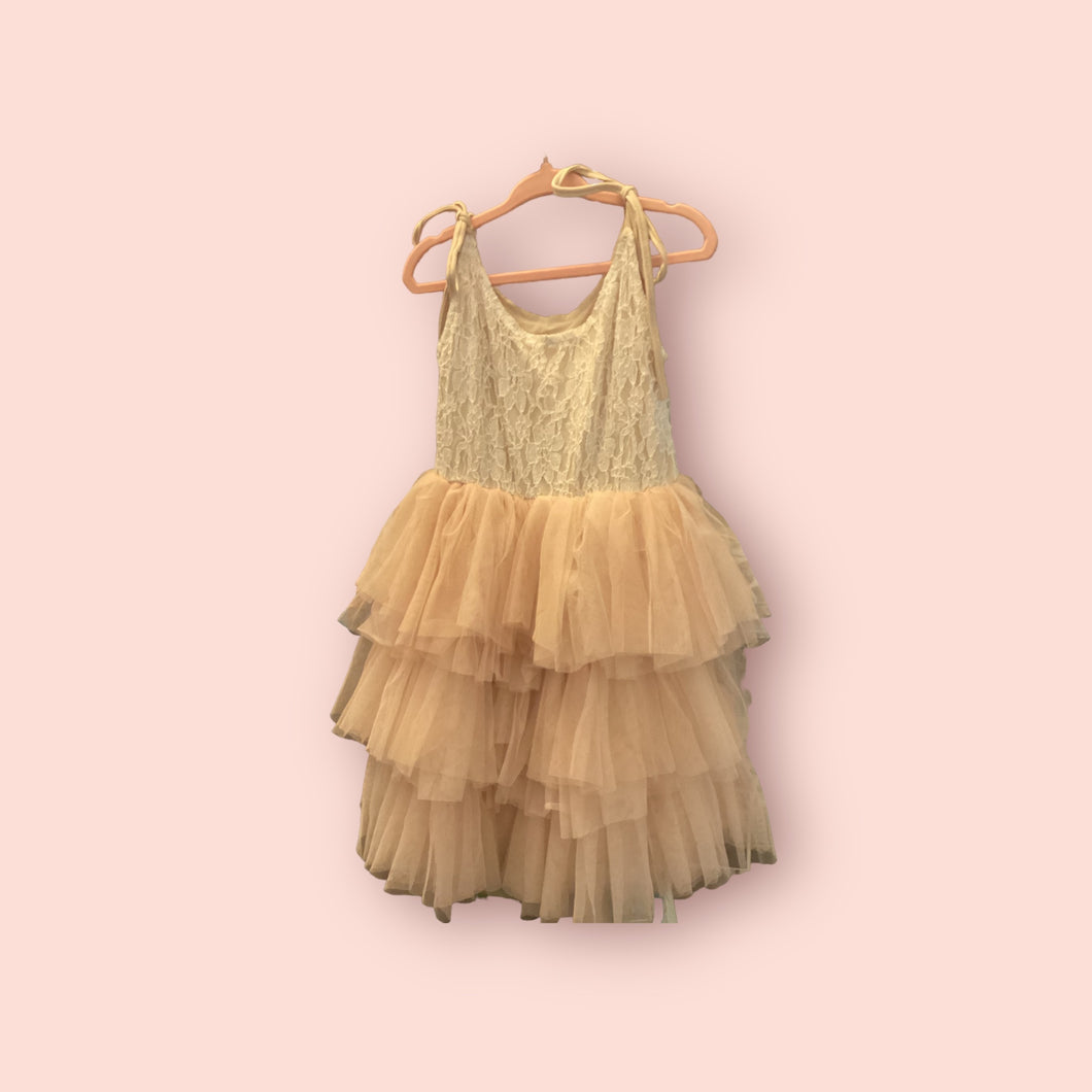 Tan children’s dress with adjustable straps