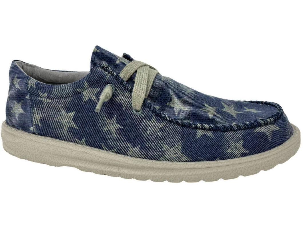 Mr J - Cade 2 Mens Slip on Sneaker with patriotic star detail heel