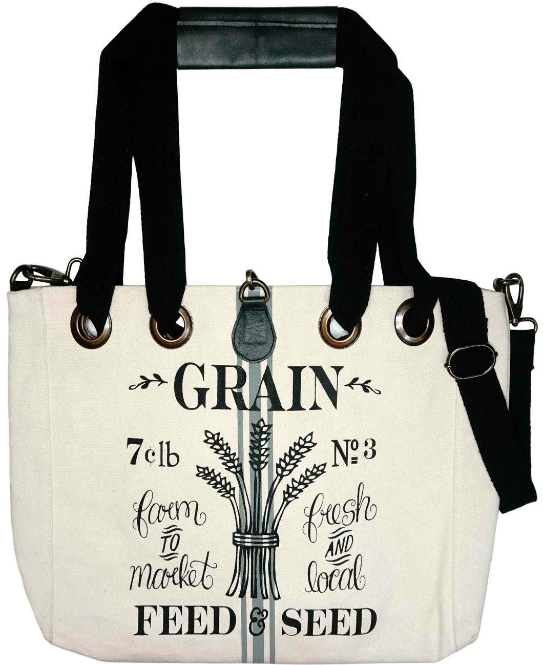 Vintage Addiction Grain Feed & Seed Sack Canvas Tote/Crossbody Bag