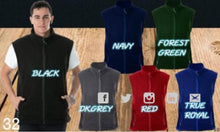 Load image into Gallery viewer, Unisex Solid Full Zip Fleece Vest
