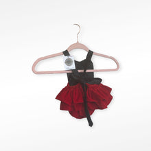 Load image into Gallery viewer, Red/Black pageant romper
